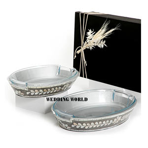 Ensemble de deux plateaux de service décoratifs en bois pour la cuisine Plateau de service fait à la main de qualité supérieure Plateau en bois élégant pour la vente en gros - Product Image 3