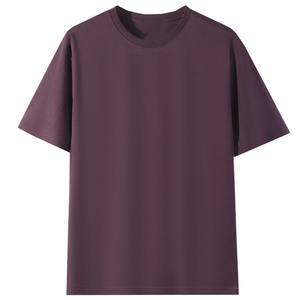 OEM personalizado verano nuevo cuello redondo algodón romano de gama alta de los hombres de color sólido camiseta transpirable sin hierro de manga corta - Product Image 1