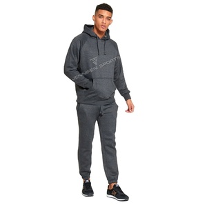 Prix usine en gros, logo personnalisé, ensemble de survêtement sportif d'hiver en molleton 100% coton, sweat à capuche et pantalon de survêtement, 340 grammes, décontracté, coupe classique - Product Image 1