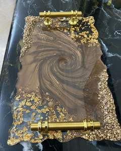 BUENA BANDEJA DE SERVICIO DE EPOXI DE RESINA PERSONALIZABLE CON ESTILO Diseño rectangular para el hogar Restaurante Hotel Bandeja de resina - Product Image 4