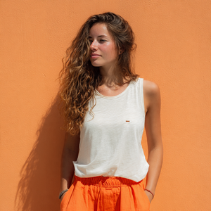 100% algodón poliéster chaleco Tops mujer verano ligero camiseta sin mangas señoras Yoga Fitness ejercicio chaleco sin mangas Top Mujer - Product Image 3