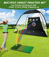 Filet de pratique de simulateur de golf avec tapis de golf Tri-Turf Filets d'aide à la frappe de golf pour l'entraînement au chipping Swing