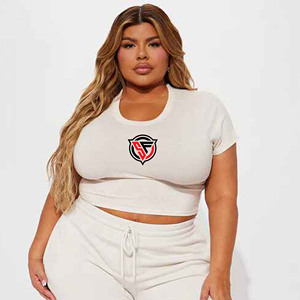 Nouveautés Grande taille Haut court respirant pour femmes Chemises surdimensionnées Haut court slim à manches courtes Top court pour femmes T-shirts - Product Image 6