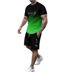 Survêtement surdimensionné 2 pièces pour hommes, short et chemises à la mode, tenue d'été pour hommes, vêtements de sport respirants, ensemble athlétique décontracté et sportif - Product Image 5