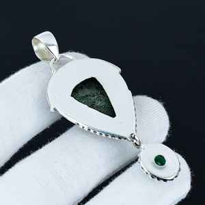 Diseño personalizado 925 joyería fina de plata sólida forma de pera Natural rubí zoisita piedra preciosa colgante bisel ajuste hermosa calidad - Product Image 4