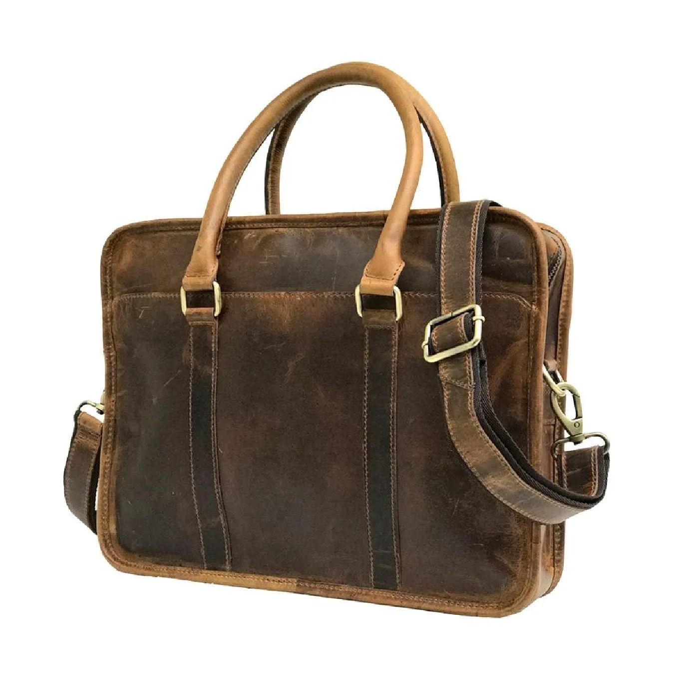 Top Grain Leather Briefcase Computer Satchel Office Crossbody Bag Leather Laptop Messenger Bag for Men
