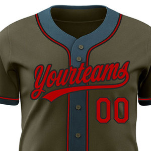 Jersey de béisbol de fútbol americano bordado con botones personalizado de malla, jersey de hockey, fabricante de camisetas, uniforme de béisbol para hombre - Product Image 3
