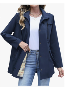 Abrigo Impermeable Largo con Capucha para Mujer, Cortavientos Forrado para Todas las Temporadas, Directo de Fábrica, Nuevo, Bangladesh - Product Image 6