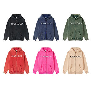 Sudadera con Capucha Extra Grande de Estilo Vintage, Diseño Personalizado al por Mayor, Lavada al Ácido, con Cremallera, para Unisex, con Logotipo Personalizado - Product Image 6
