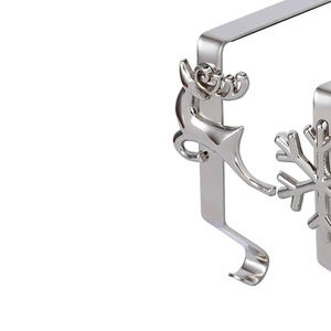 New Arrival Cast Santa-Shaped Silver Metal Clip Hook Home Use Christmas Decoration <b>Stocking</b> <b>Hanger</b> Low Price Wedding Home Use - Product Image 5