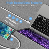 Câble USB C à Charge Rapide de 1M, Chargeur Express pour Samsung S24/S23, iPhone 13/14/15 Plus Pro Max, PC, Batterie Externe, Tablette, Cuivre Pur IOS