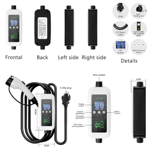 เครื่องชาร์จรถยนต์ไฟฟ้าแบบพกพา E-mingze 3.5kW 16A เฟสเดียว มาตรฐาน GB/T ชนิดที่ 2 ชนิดที่ 1 ปลั๊ก EU/UK/AU/US/อินเดีย ปรับได้ - Product Image 3