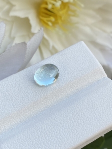 Cabujones de Aguamarina Natural de 9x7 MM, forma ovalada de Color superior, buen brillo, piedras preciosas sueltas de 2,08 quilates para la fabricación de joyas - Product Image 2