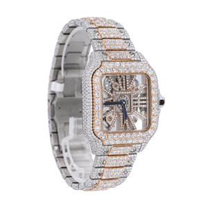 À la mode de luxe 41mm affaires analogique en acier inoxydable montre de haute qualité glacé VVS Moissanite diamant carré verre boîtier hanche Antique - Product Image 2