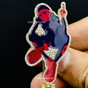 Pendentif personnalisé en argent sterling 925 avec moissanite VVS de couleur D, coupe ronde brillante, style hip-hop unisexe - Product Image 2