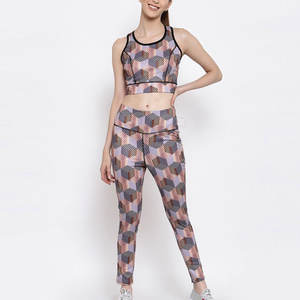 Vêtements de sport pour femmes taille haute vêtements d'entraînement de fitness ensembles de yoga deux pièces haut de soutien-gorge et legging ensemble de yoga - Product Image 1