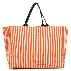 Accessorio di moda da spiaggia stile Preppy con cerniera in tela a strisce bianche rosse | Marchio Bonjour Namaste | All'ingrosso Low MOQ | - Product Image 3