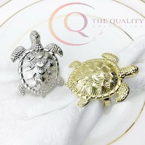 Anneaux de serviette décoratifs classiques en aluminium, couleurs personnalisées, conçus pour les thèmes de table de mariage, rehaussent la présentation des repas - Product Image 2