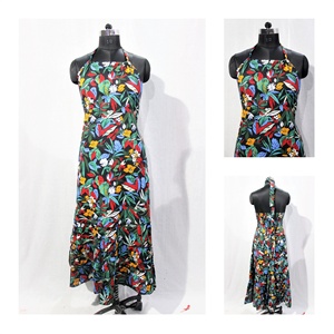 เดรสลำลองพิมพ์ลายผ้าฝ้ายสำหรับผู้หญิงราคาถูกจากอินเดีย - Product Image 3