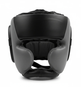 Casque de boxe protecteur pour adultes unisexe en cuir PU couleur unie avec fermeture auto-agrippante style sportif - Product Image 1