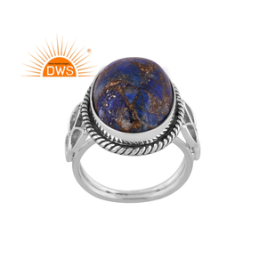Meilleure vente bague en argent sterling oxydé naturel Mojave cuivre Lapis pierre précieuse bague de déclaration fabricant de bijoux personnalisés - Product Image 1