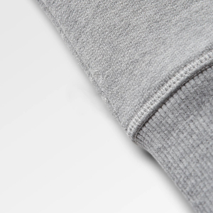 Gris chiné coton mélangé Ultra doux confortable col rond manches raglan avant côtes détails sweat hommes - Product Image 5