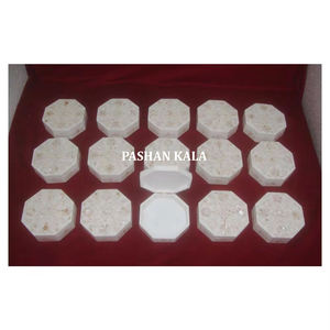 Boîtes à bijoux en marbre blanc de forme octogonale, 100% pur, de qualité supérieure, faites à la main, pour cadeaux d'affaires et décoration intérieure, fournisseur - Product Image 1
