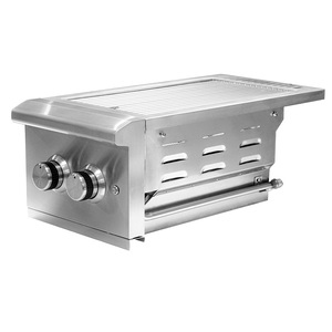 Usine Heavy Duty Premium SUS 304 Acier Inoxydable Intégré Barbecue Barbecue Armoire Gaz De Cuisson Construit en Double Brûleur Latéral Grill - Product Image 1