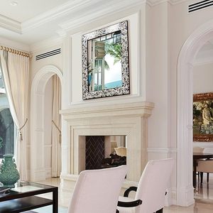 Miroir mural rectangulaire décoratif avec cadre en mosaïque de verre pour salon, décoration murale moderne de luxe BY ARTISAN AURA - Product Image 6
