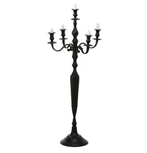 Handicraft New Black <b>Tall</b> Aluminum 5-Arm Candelabra <b>Table</b> Top Centerpiece Candle Holder Decorations for Wedding Party Metal - Product Image 1