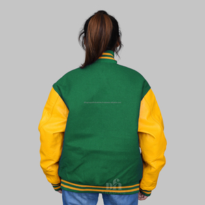 Veste Letterman universitaire en laine sur mesure avec patchs de broderie en cuir véritable Sports Bull Basketball Team Jacket - Product Image 6