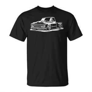 T-shirt classica Old School 1967 C10 Stepside Truck Silhouette con design vintage promozionale di camion - Product Image 2