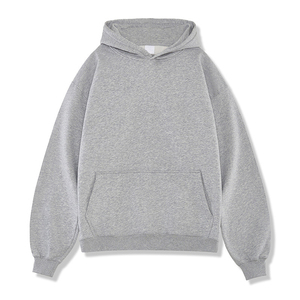 Sweat à capuche de luxe pour homme imprimé personnalisé polaire éponge brodé épaule tombante sans ficelle pull uni lourd - Product Image 4