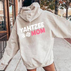 Latest Design Drop Shoulder Women's Yahtzee Mom Oversize <b>Graphic</b> <b>Hoodie</b> Anti-Wrinkle & Breathable Hoodies Women's <b>Zip</b> <b>Up</b> <b>Hoodie</b> - Product Image 5
