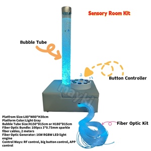 संवेदी एकीकरण स्थान शांत करने फाइबर ऑप्टिक स्ट्रैंड्स व्यावसायिक चिकित्सा उपकरण पानी बुलबुले ट्यूब किट ऑटिज्म और एड के लिए - Product Image 2