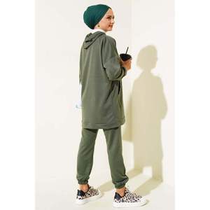 ชุดสีกากีมีฮู้ดยืดหยุ่นขา2ชิ้น - Product Image 4