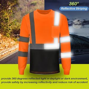 Camisa DE SEGURIDAD ANSI de manga larga de dos tonos de alta visibilidad más vendida, ropa de trabajo, camisa de seguridad reflectante de poliéster 100% Hi Vi - Product Image 4