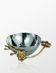 Bol de service en laiton et en métal pour la maison hôtel Restaurant table et vaisselle couleur argent forme personnalisée bol de service de fruits alimentaires - Product Image 2