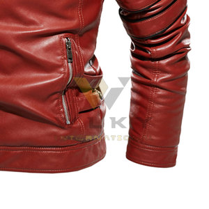 Veste d'hiver en cuir tendance pour homme avec une texture lisse et des coutures renforcées conçue pour une utilisation durable - Product Image 6