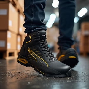 For PUMA Leather Safety Boots Size 43 Black/Yellow S3L FO SR 20345:2022 Standard - Product Image 3