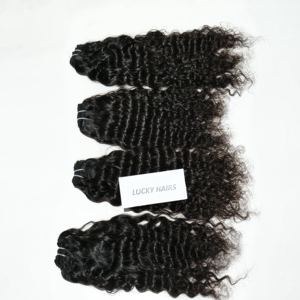 Vendeur en gros Cuticule Alignée Vague Naturelle Noir Bundle Cheveux Humains Indiens Bouclés Non Transformés Lâche Vague Profonde Extensions Vierges - Product Image 1