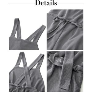 2025 Women's High Waist Waffle <b>Knit</b> Formal Yoga Jumpsuit Regular Fit Comfortable Long Pant Wide Leg XS Size Solid <b>Romper</b> - Product Image 6