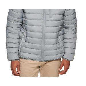 Giacca Imbottita da Uomo Grigia, Taglia Piccola, Pieghevole, con Cappuccio, Stile Casual, Impermeabile, Plus Size, in Velluto a Coste, Poliestere e Cotone - Product Image 3