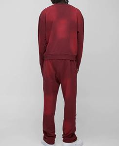 Conjunto Deportivo con Capucha Unisex de Estilo Urbano Personalizado por el Fabricante, Grueso, Desgastado, con Estampado Vintage, Lavado Ácido, Pantalones Deportivos - Product Image 2