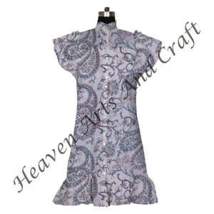 2025 femmes coton bohème imprimé robe bloc imprimé robe haut taille libre Style doux pour la plage - Product Image 1