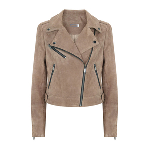 High Quality Breathable Canvas Women's Quilted Leather Jacket <b>Zipper</b> Closure Stand Collar Customized Color Size Winter Outdoor - Product Image 1