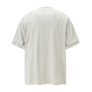 Camiseta de Hombre de Alta Calidad, Manga Corta, Tejida, 100% Algodón, Diseño de Bolsillo Personalizado, Color Sólido, Corte Irregular, Estilo Niche - Product Image 6