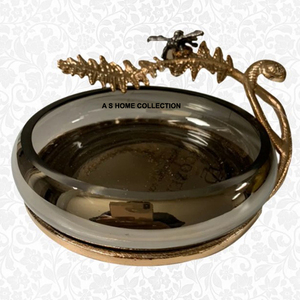 Cuenco decorativo de vajilla de calidad superior Cuenco de chocolate con forma retorcida de color aluminio y dorado para decoración de bodas - Product Image 5