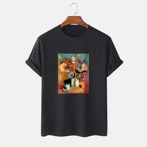 100% algodón de alta calidad diseño personalizado impresión Logo elegante equipo regular actividades promoción ropa gráfico camiseta unisex - Product Image 3