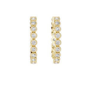 0.36ct Lab Diamond & <b>Moissanite</b> Hoop <b>Earrings</b> for Women VVS-VS EF Clarity 18KT, 14KT, 10KT Gold & 925 Silver Rose, - Product Image 1
